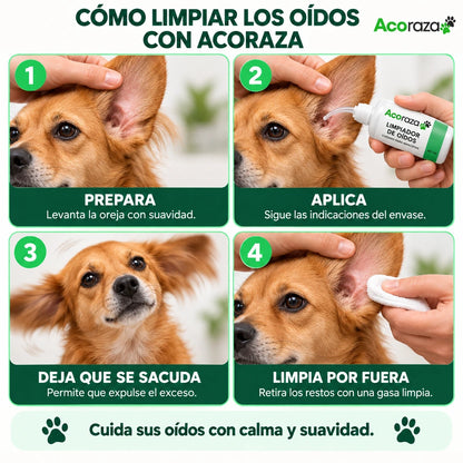 Liquido limpiador de oídos para perros y gatos - Formula sin olor