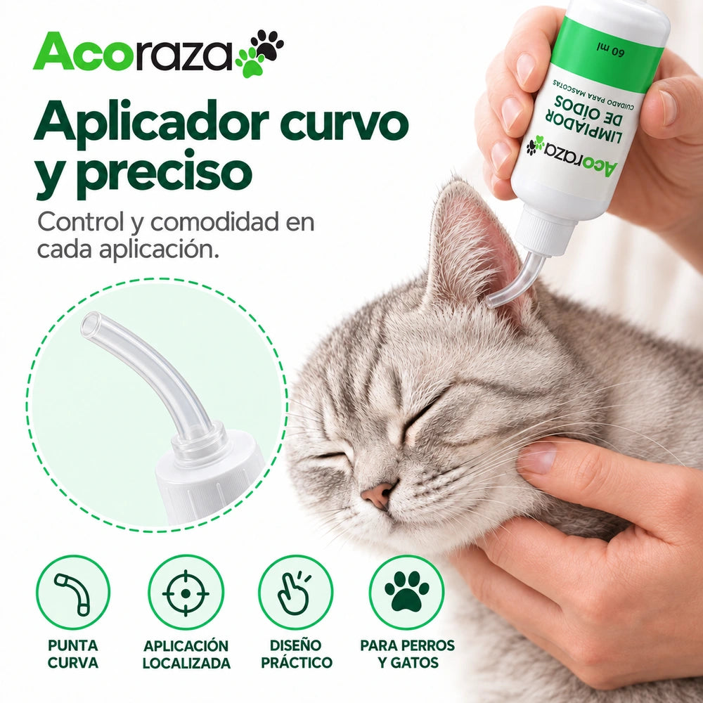 Liquido limpiador de oídos para perros y gatos - Formula sin olor
